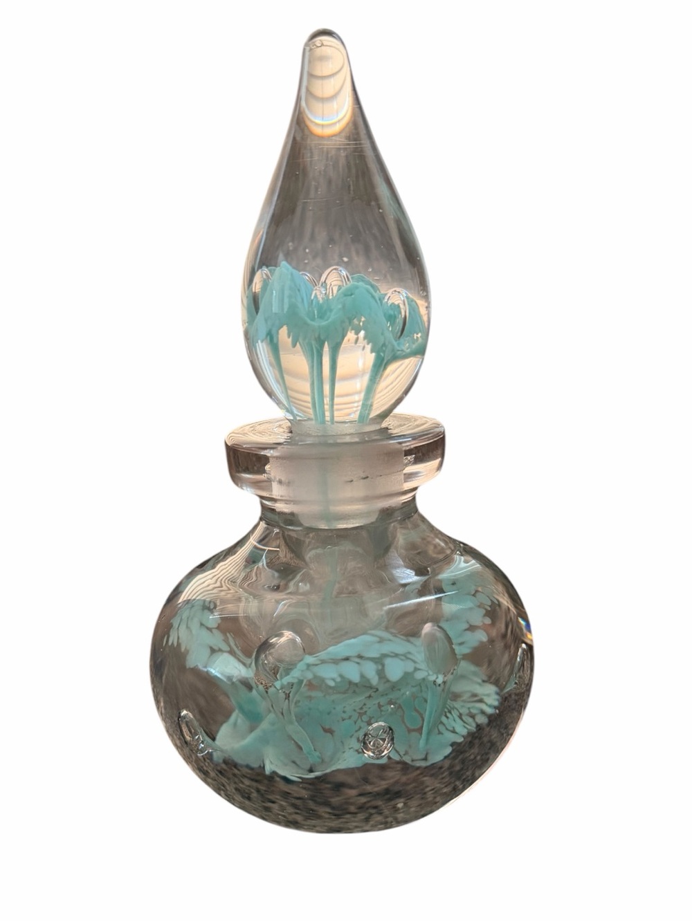Glass Flower Perfume Bottle